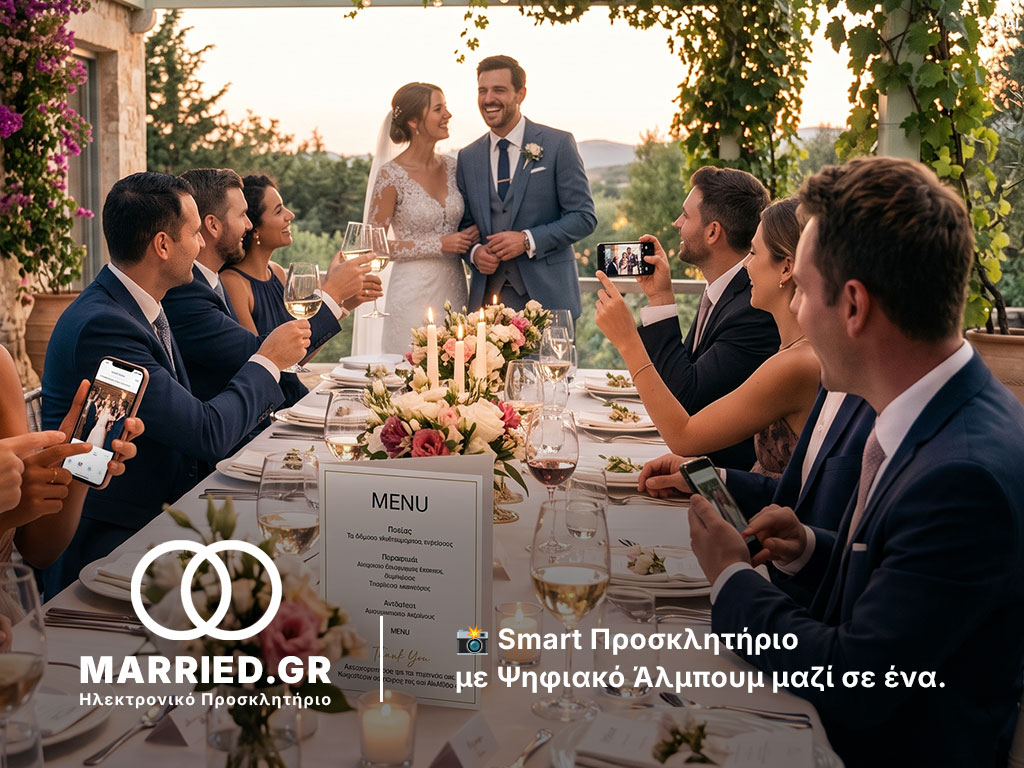 📸 Smart Προσκλητήριο με Ψηφιακό Άλμπουμ μαζί σε ένα.